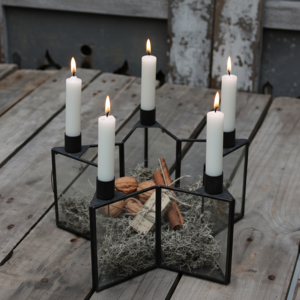 Charcoal Star Candle Holder