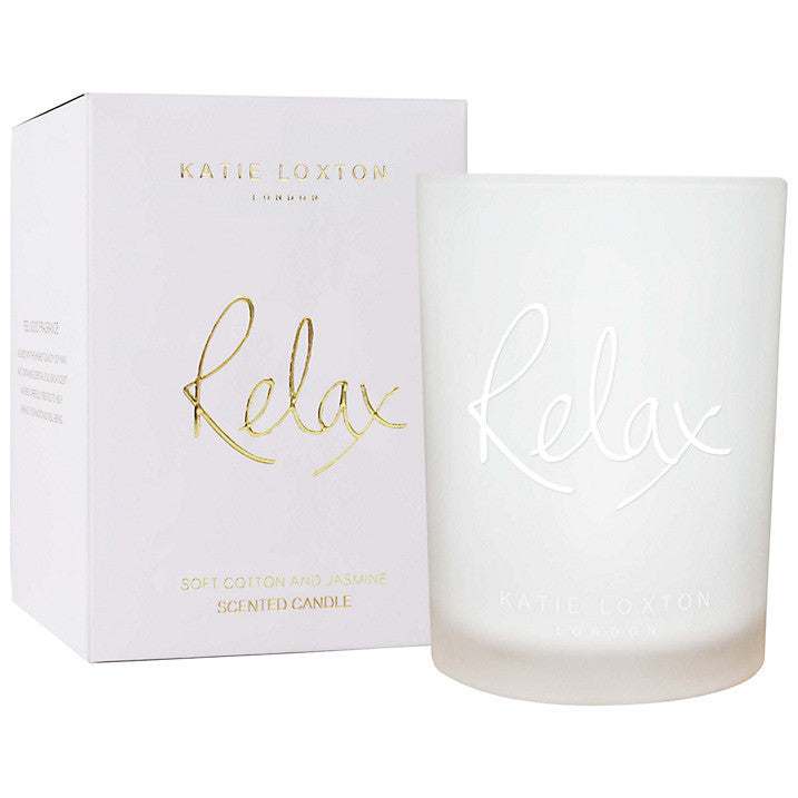 Katie Loxton 'Relax' Soft Cotton and Jasmine Scented Candle