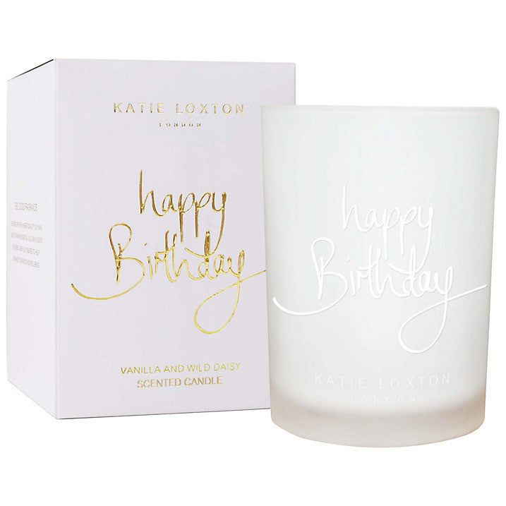 Katie Loxton 'Happy Birthday' Vanilla and Wild Daisy Scented Candle