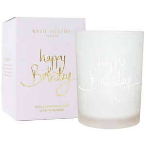 Katie Loxton 'Happy Birthday' Vanilla and Wild Daisy Scented Candle