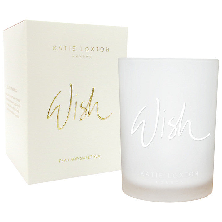 Katie Loxton 'Wish' Pear and Sweet Pea Scented Candle