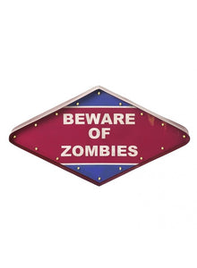 Beware Of Zombies Light Up Sign