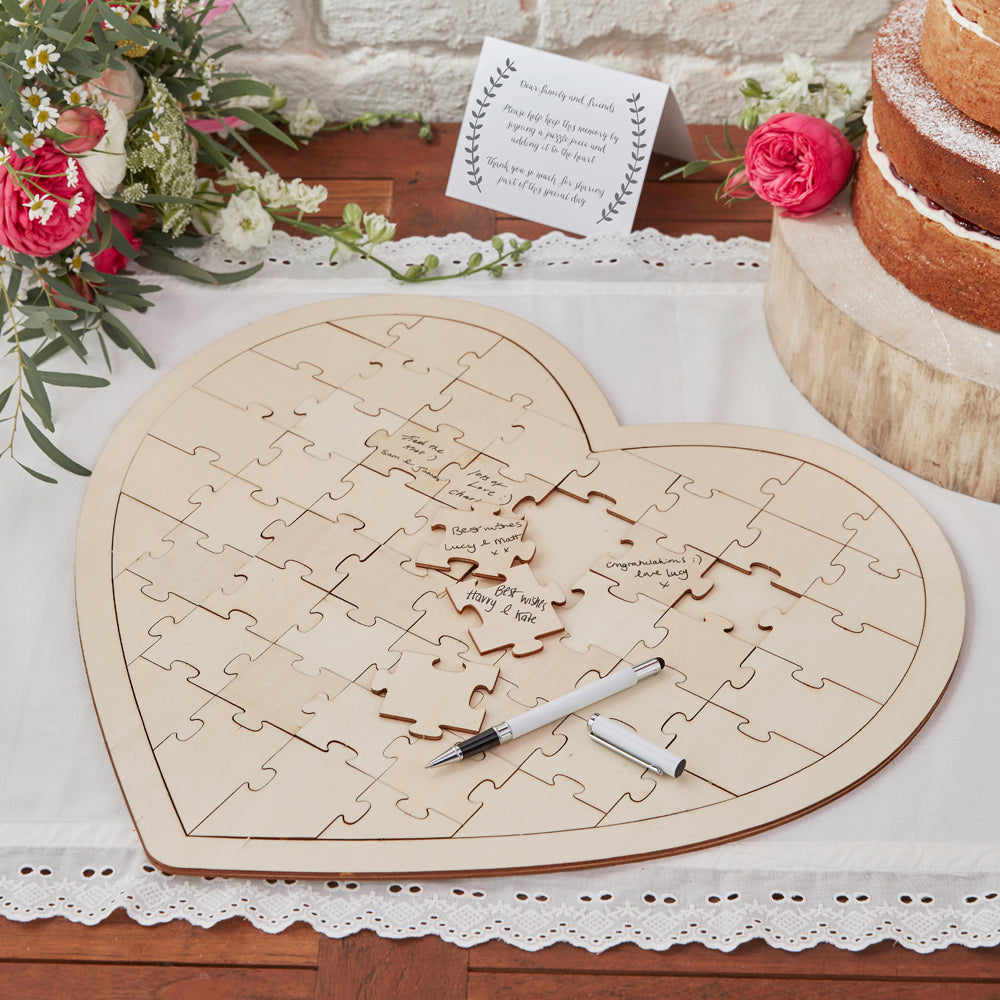 Wooden Jigsaw Guest Book