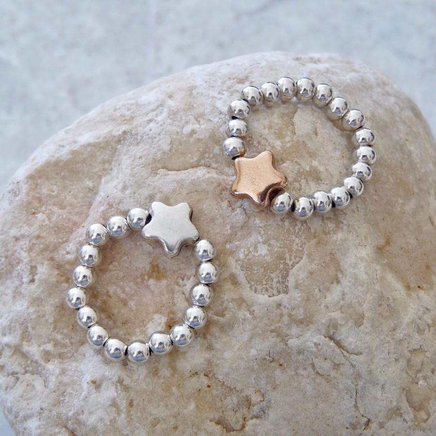 Copy of Silver Beads & Star Glider Ring - Orli