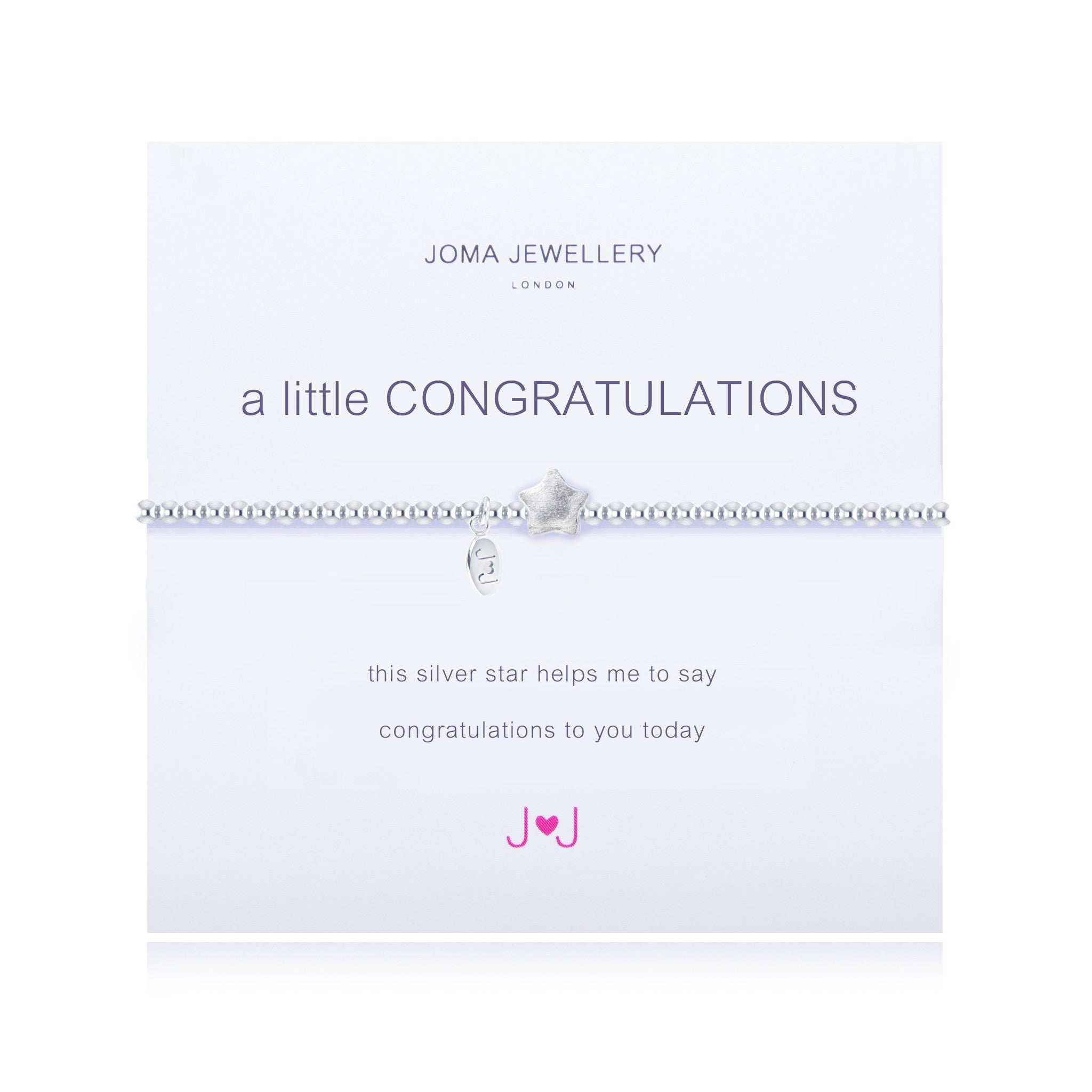 Joma 'A Little Congratulations' Brushed Silver Plated Bracelet