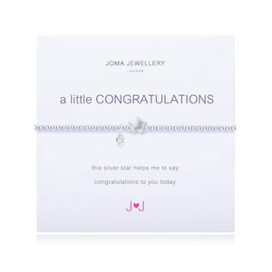 Joma 'A Little Congratulations' Brushed Silver Plated Bracelet