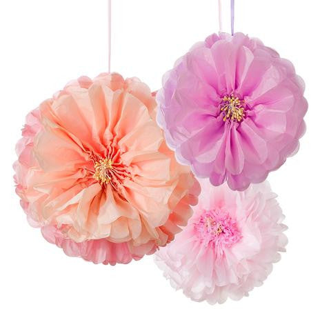 Decadent Decs Blush Flower Pom Poms