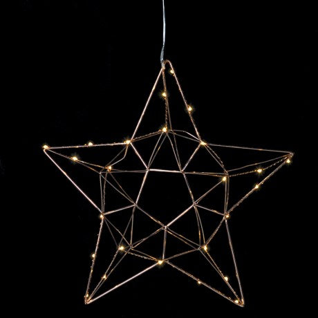 Lit Copper Wire Star