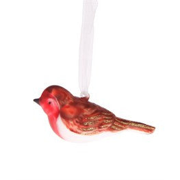 Glass Robin Hanging Decoration