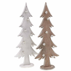 Natural Wooden Xmas Tree With Bells