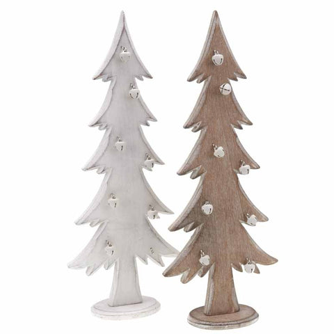 White Wooden Xmas Tree With Bells