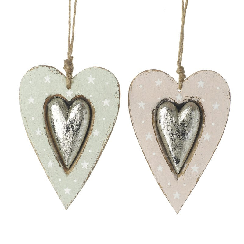 Green Wooden Heart Decoration