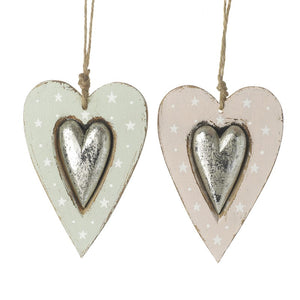 Green Wooden Heart Decoration