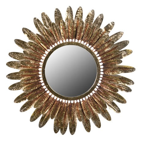 Round Feathers Mirror