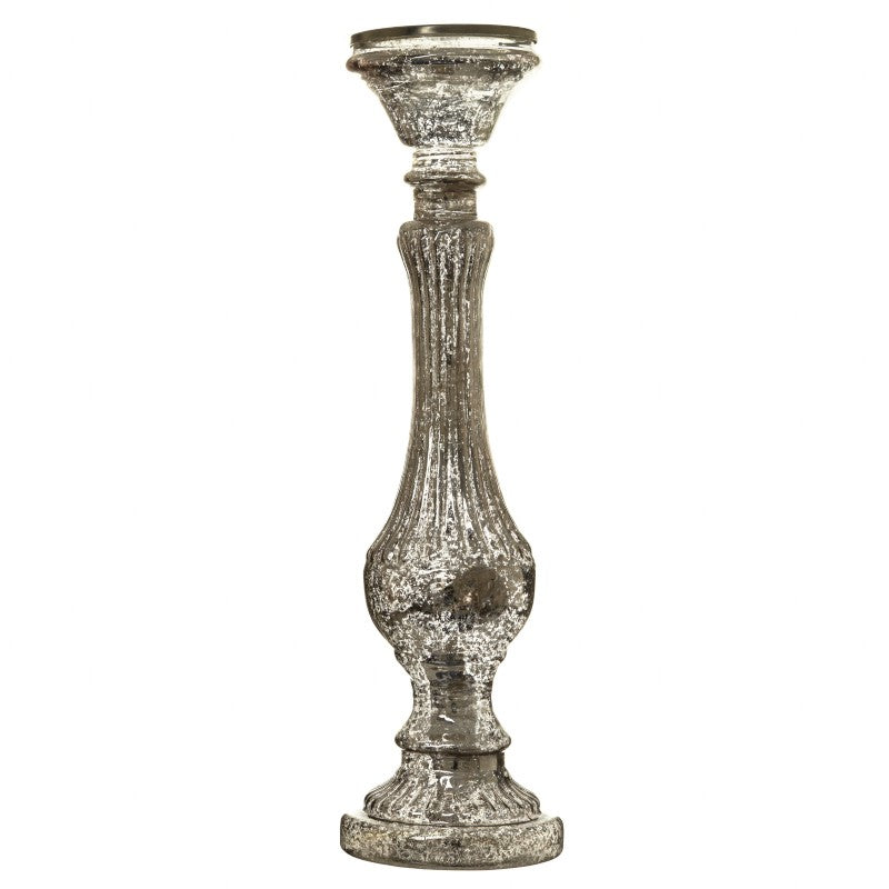 Silver Glass Candlestick