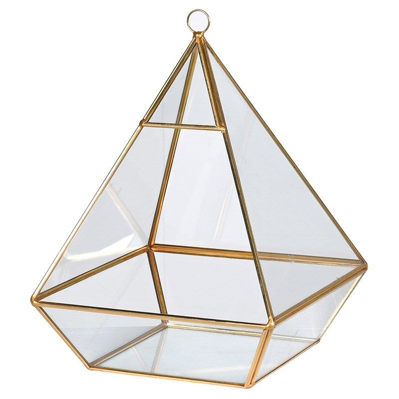 Gold Glass Pyramid Terrarium