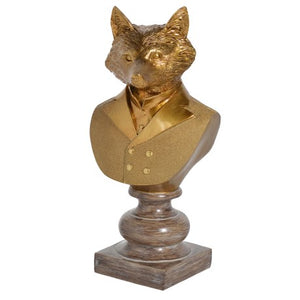 Gold Effect Fox Bust