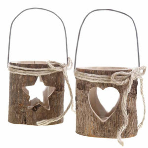 Heart Bark Tea Light Holder