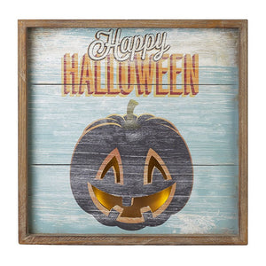 Wooden Happy Halloween Sign With Lights