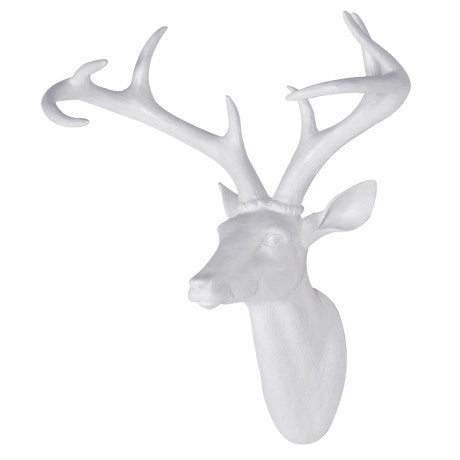 White Resin Deer Head