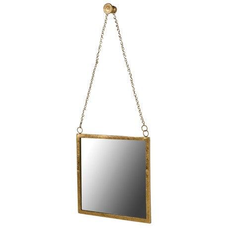 Square Hanging Gold Mirror