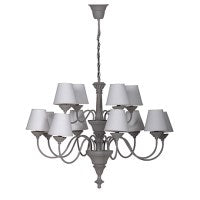 Grey Chandelier With 12 Cream Shades