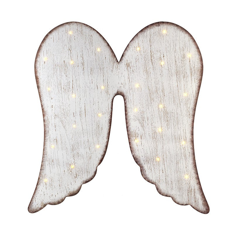 Small Wall Hanging Wooden Angel Wings With LED Lights