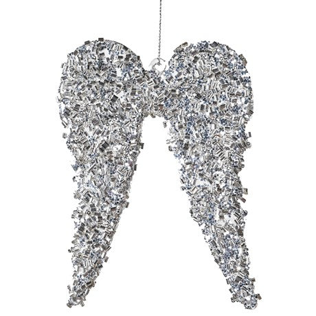 Silver Glass Angel Wings