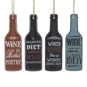 Hanging Wine Bottle Sign (Wine Poetry)