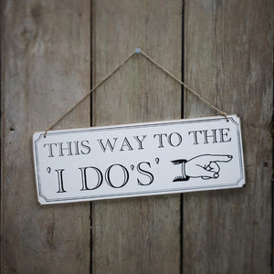 'This Way To The I Do's' Wooden Wedding Sign - Vintage Affair