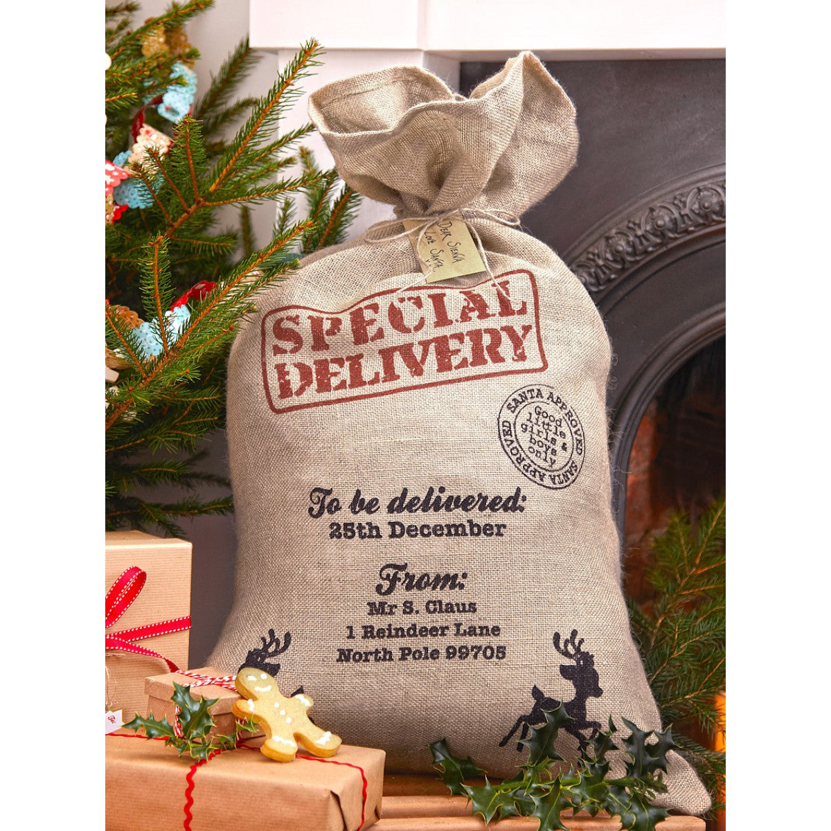 Special Delivery Hessian Santa Sack