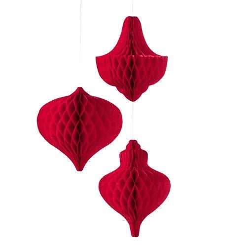 Set of 3 Honeycomb Decorations