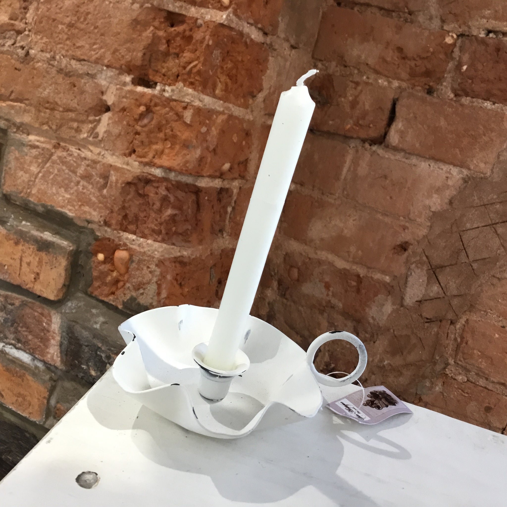 Antique White Candle Holder