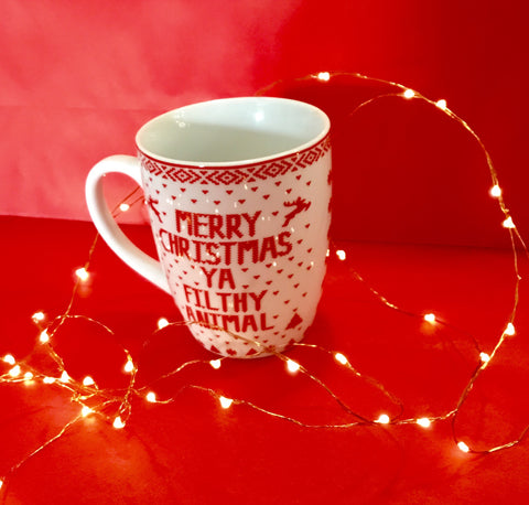 Merry Christmas You Filthy Animal Mug - White