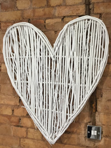 Large White Willow Heart