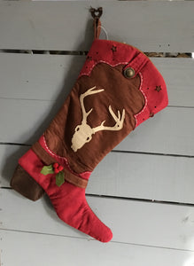 Western Boot Christmas Stocking