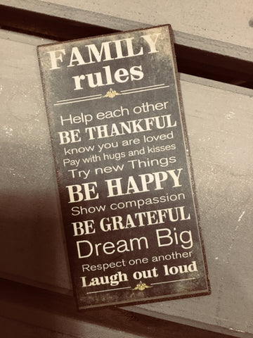 Family Rules Fridge Magnet