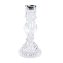 Aged Clear Glass Candlestick