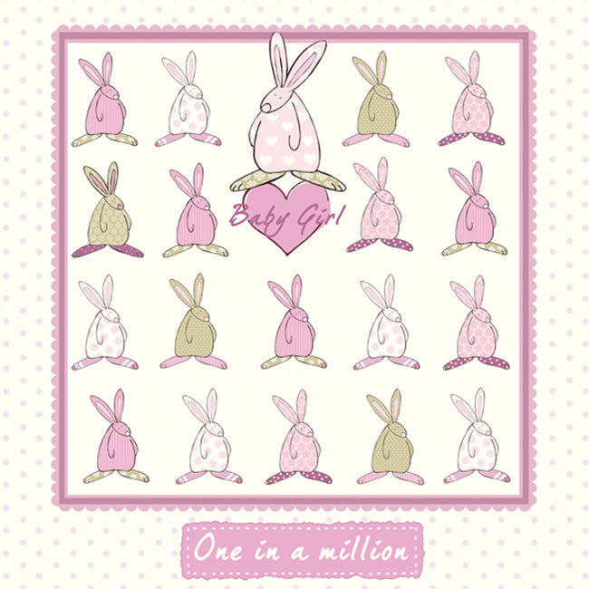 Ruby Rabbit Baby Girl - One In A Million Card