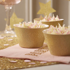 Cupcake Wraps - Gold Glitter - Pastel Perfection