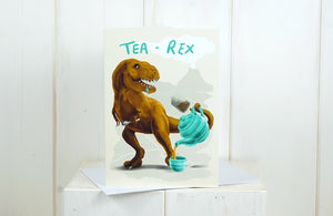 Tea-Rex Greeting Card